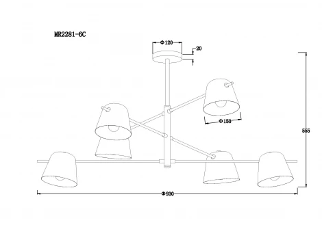 Потолочная люстра на штанге MyFar Clementine MR2281-6С (220V)
