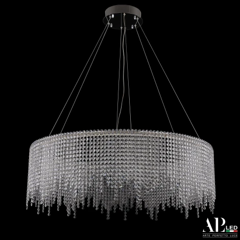 Подвесная люстра светодиодная APL LED Sicilia SH02.93.B.Ni.4000.Dim (220V, хрусталь, на тросе)