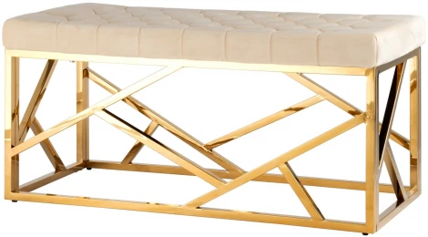 Банкетка-скамейка Stool Group АРТ ДЕКО велюр бежевый сталь золото УТ000001883