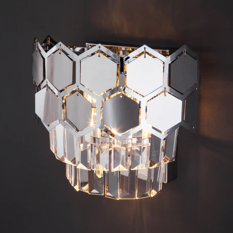 Настенный светильник Eurosvet Ariana 10113/2 хром/прозрачный хрусталь Strotskis