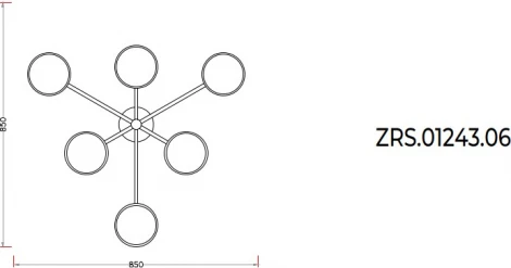 Потолочная люстра на штанге Zortes Lunar ZRS.01243.06 (LED, 220V)
