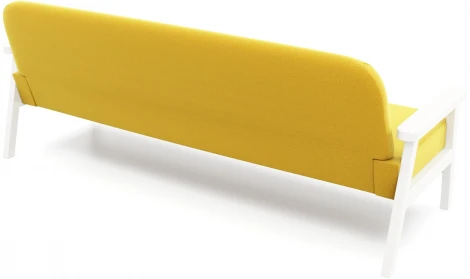 Диван Arsko прямой Флори Б белая эмаль велюр желтый