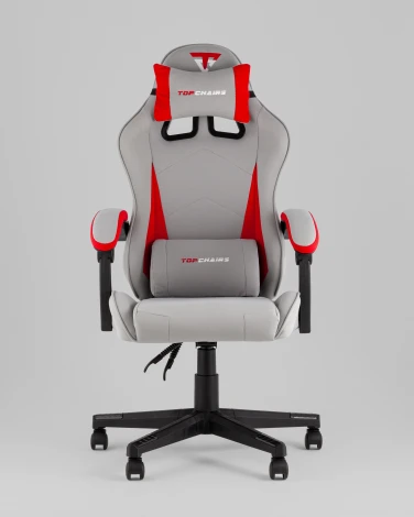 Кресло спортивное TopChairs Phantom ткань серо-красный арт.УТ000039472