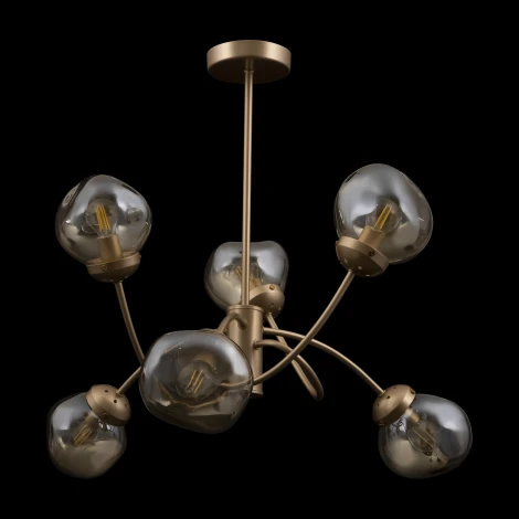 Потолочная люстра на штанге в виде молекул Freya Volani FR8017PL-06MG