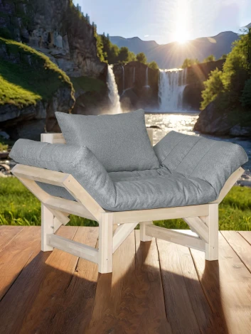 Кресло Бинго ткань браво grey, каркас лак Mebelik арт.009196