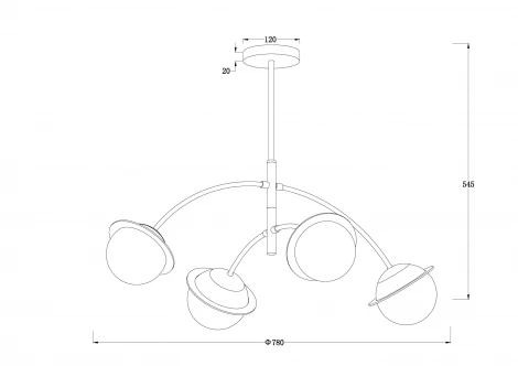 Потолочная люстра на штанге Freya Lumix FR5323CL-04CH шарики