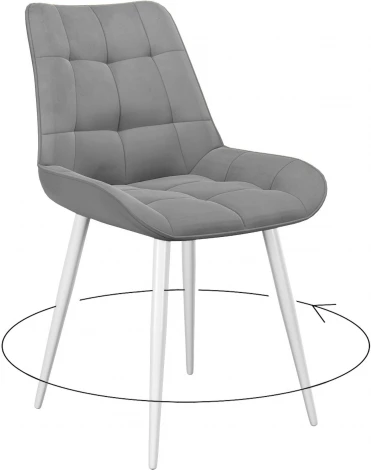 Стул DikLine 226 поворотный B22 GREY, ножки белые 00-00072873