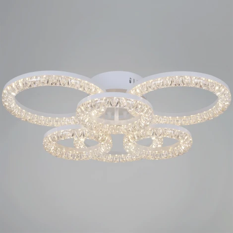 Потолочная люстра светодиодная на штанге с пультом регулировкой цветовой температуры, яркости и ночным режимом Reluce 09847-0.3-3+3A WH