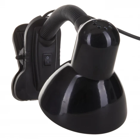 Интерьерная настольная лампа на прищепке Uniel TLI-202 Black. E27 (220V, выключатель)