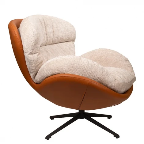 Кресло BLISS оранж/серый, экокожа, шенилл Bradex Home FR 1070