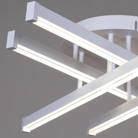 Потолочная люстра светодиодная на штанге с управлением смарфоном и пультом Reluce 01030-0.3-04 WT (регулировка яркости, 220V)