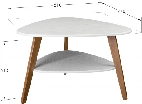 Стол журнальный BeautyStyle 24 белый/бук Mebelik арт.009004