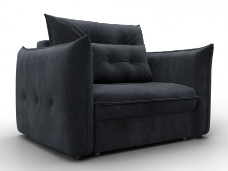 Кресло Лига-100 НПБ (ДСП,Фанера,Велюр/Темно-серый) Лига Диванов 137002