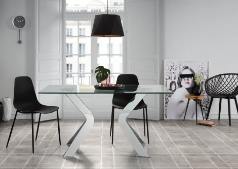 Обеденный стул La Forma (ex Julia Grup) Whatts (Черный/ Сталь,Полипропилен,Пластик,Металл)