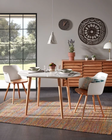 Стол обеденный La Forma (ex Julia Grup) Oqui (Белый/ Дерево,Обработанная древесина)