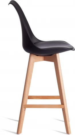 Стул барный TULIP BAR (mod. C1014H-1) (Пластик,Дерево /Черный)