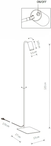 Торшер с выключателем Nowodvorski Mono 7717 (220V)