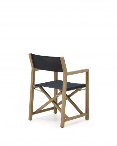 Складное уличное кресло Vilara из акации и текстиля черного цвета La Forma (ex Julia Grup) арт.262381