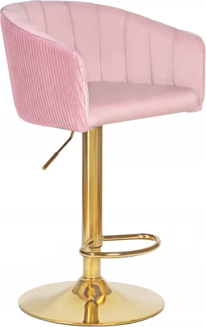 Стул барный DOBRIN DARCY GOLD (розовый велюр (1922-16)) 5025_GoldBase-LM GOLD, цвет сиденья розовый (1922-16), основания золото