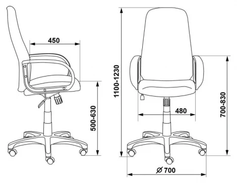 Кресло руководителя Бюрократ CH-808AXSN черный 3C11 крестовина пластик