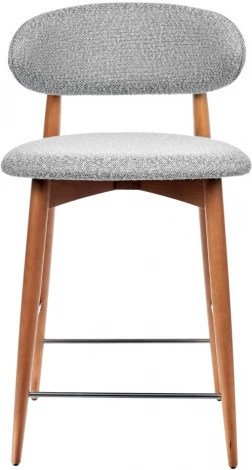 Стул Bradex Home полубарный Lucas светло-серый букле с ножками цвета орех (RF 0550)