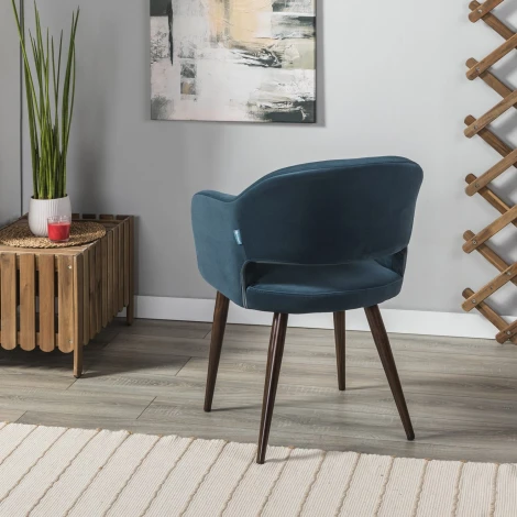 Стул R-Home Oscar тёмно-зеленый/т.орех