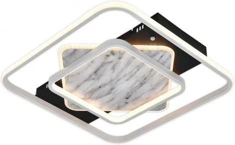 Потолочная люстра светодиодная Escada Nebula 10293/3LED 111Вт, металл/силикон, черный/белый мрамор (регулировка яркости, 220V, пульт управления)