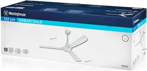 Вентилятор потолочный с настенным регулятором Westinghouse Urban Gale, 3 лопасти, белый