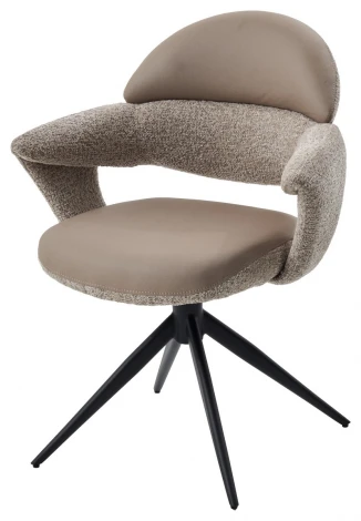 Стул ЖЕНЕВА (GENEVA) 360 град, цвет БЕЖЕВЫЙ VEGA-11 / MIAMI-160, ткань / ЧЕРНЫЙ каркас, ®DISAUR M-City 64838
