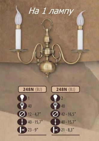 Бра Riperlamp 248N 248N/1 BJ
