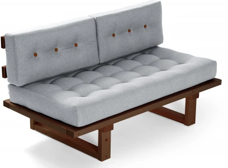 Кушетка Arsko Торн-М орех серая рогожка