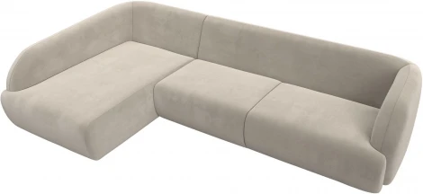 Диван угловой Лига-041 левый угол (Бежевый/Микровельвет) Лига Диванов арт.122179L