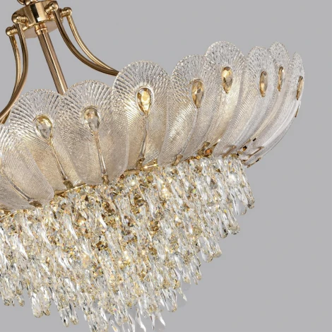 Подвесная люстра Odeon Light Paroti 5048/16 золото/прозрачный/янтарный/металл/хрусталь/стекло E14 16*40W (220V, подвески, на цепи)