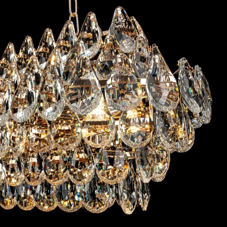 Подвесная люстра хрустальная Modelux MODELUX ML.8861.17P GD