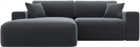 Диван угловой Лига-036 НПБ Классик левый угол (Серый/Велюр) Лига Диванов арт.121378L