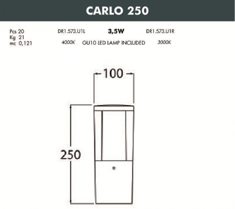 Наземный фонарь Fumagalli Carlo DR1.573.000.WXU1L (220V, круглые, IP55)