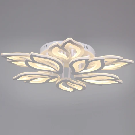 Потолочная люстра светодиодная на штанге с пультом с регулировкой цветовой температуры, яркости и с ночным режимом Reluce 00150-0.3-5+5 WH