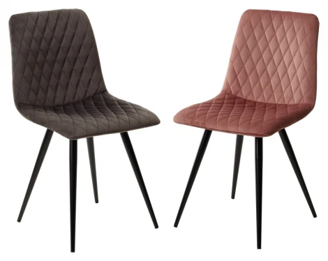 Стул CHILLI-X РОЗОВЫЙ #15, велюр / черный каркас 4 шт/ 1 к