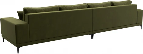Диван прямой Льюес Лонг (Зеленый/Микровельвет) Лига Диванов арт.122391