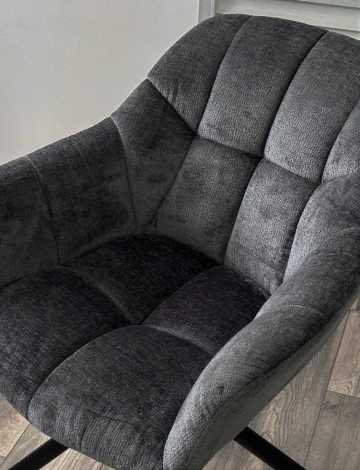 Стул M-City ARVA 180 град. поворот. с возвратом, DAVIS HARMONY-90 Тем-серый, шенилл / Черный