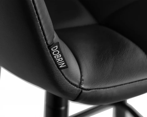 Набор 2 шт Стул барный DOBRIN NICOLE (черные матовые ножки, черная экокожа (P-01))