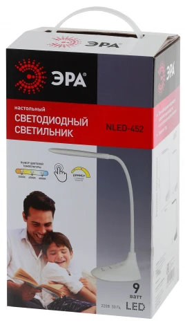 Офисная настольная лампа Эра NLED-452-9W-BK (регулировка яркости, 220V, диммер, сенсорный выключатель)