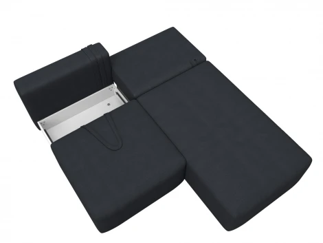 Диван угловой модульный Лига-060 НПБ угол универсальный (ЛДСП,Брус,Фанера/Пластик/Замша/Темно-серый) Лига Диванов 129502