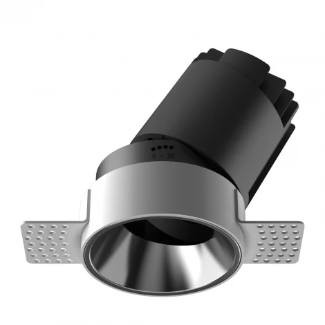 Точечный встраиваемый светодиодный светильник, круглая рамка, жемчужно-черный отражатель Fiberli 302T75 12130201