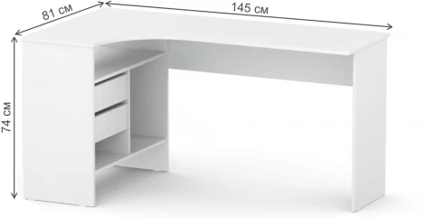 Письменный стол Woodville СПм-25 левый белый 445864