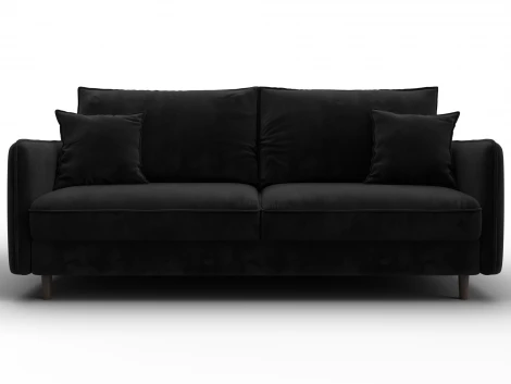 Диван прямой Лига-064 НПБ (ДСП/Дерево/Велюр/Черный) Лига Диванов 134780