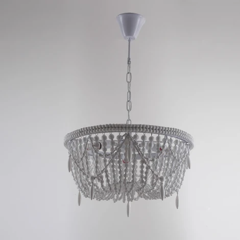 Подвесная люстра Rh Anselme White Wood Weathered Chandelier ImperiumLoft 40.2087-0 (220V, на цепи)