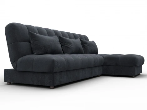 Диван угловой Лига-116 НПБ угол правый (ДСП,ЛДСП,Велюр/Темно-серый) Лига Диванов 136950