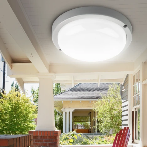 Настенно-потолочный светильник светодиодный со свето-шумовым датчиком ЭРА SPB-201-2-65K-012 (220V, круглые, IP65)