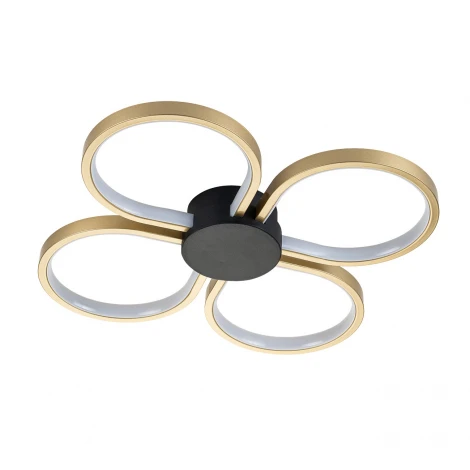 Потолочная люстра светодиодная с пультом и ночным режимом Escada 10243/4 LED 80W Gold/Black